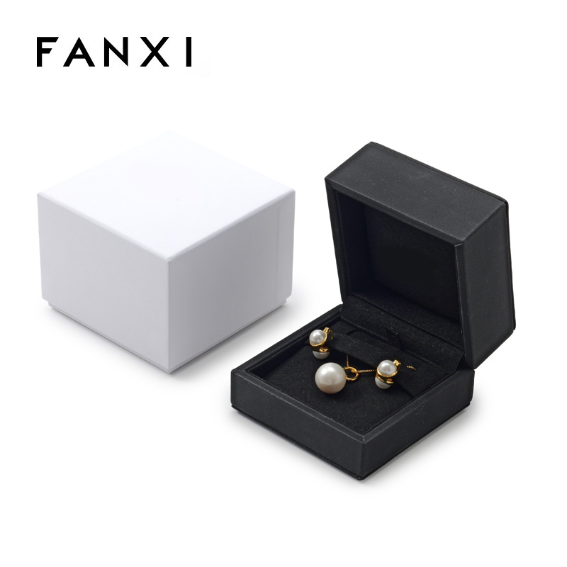 FANXI Custom black leather microfiber jewelry box