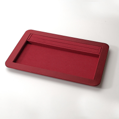 FANXI Custom red leather microfiber jewelry plate