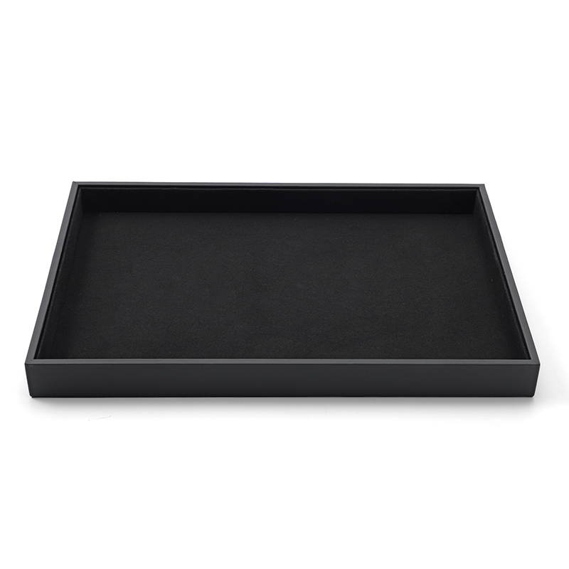 FANXI Custom black leather microfiber jewelry tray