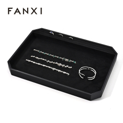 FANXI Custom black leather jewelry plate