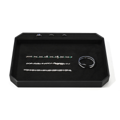 FANXI Custom black leather jewelry plate