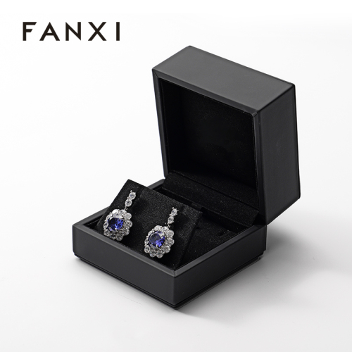 FANXI Custom black pu leather earring box