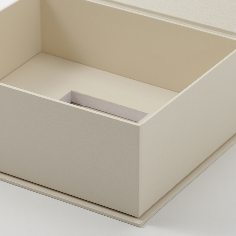 FANXI Custom beige paper leatherette jewelry box