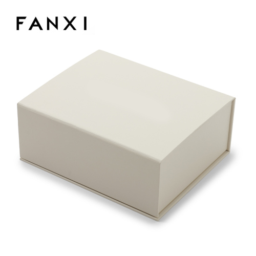 FANXI Custom beige paper leatherette jewelry box