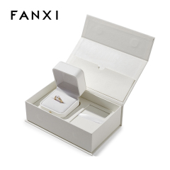 FANXI Custom white leather magnetic cardboard box