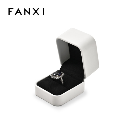 FANXI Custom white pu leather ring box