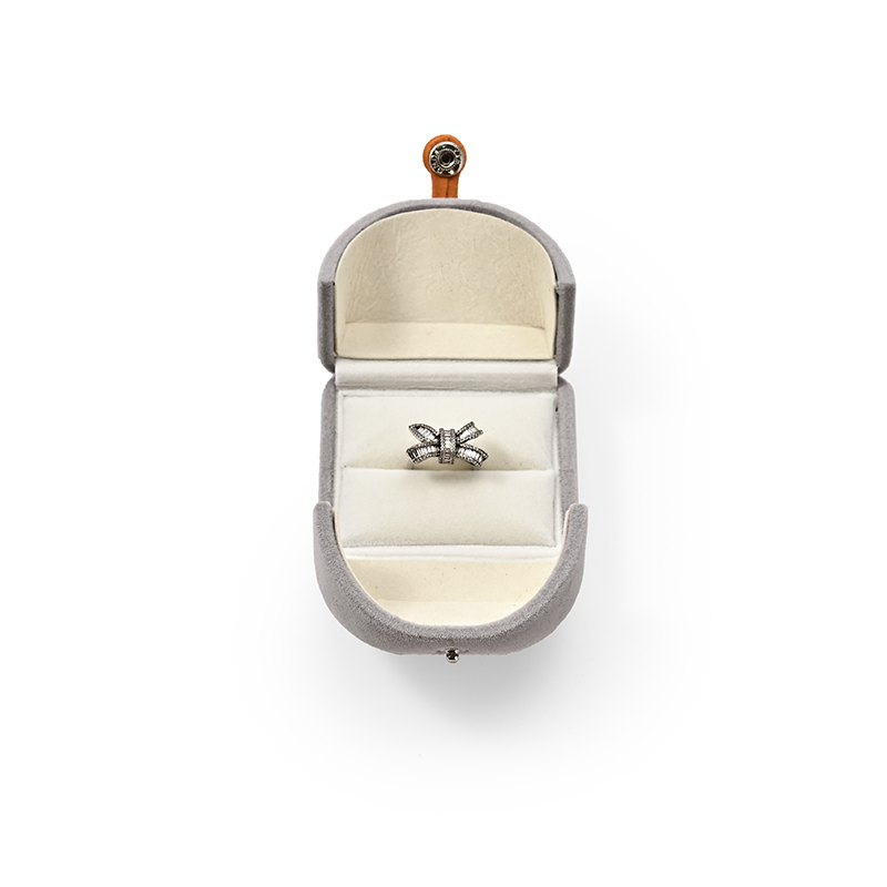 FANXI Custom grey velvet ring box