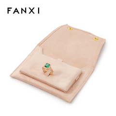 FANXI Custom pink or green suede button bag