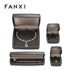 FANXI Custom red microfiber leather jewelry box