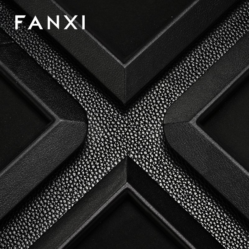 FANXI Hot sale Black Suede Jewelry display tray
