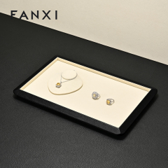 FANXI High end Beige microfiber Jewelry plate