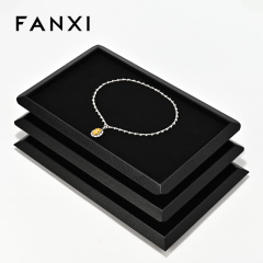 FANXI Hot sale Black Suede Jewelry display tray