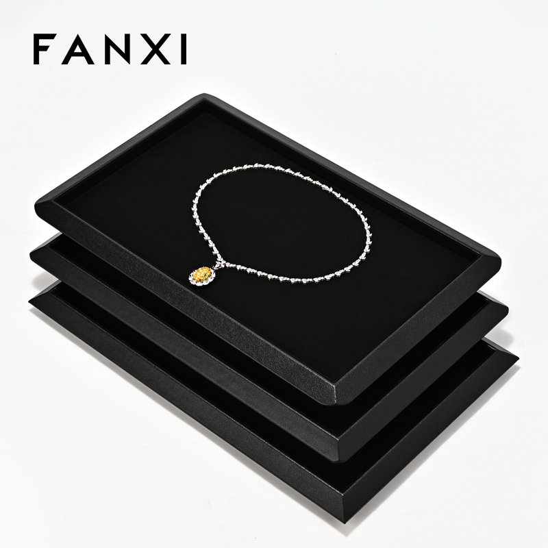FANXI Hot sale Black Suede Jewelry display tray