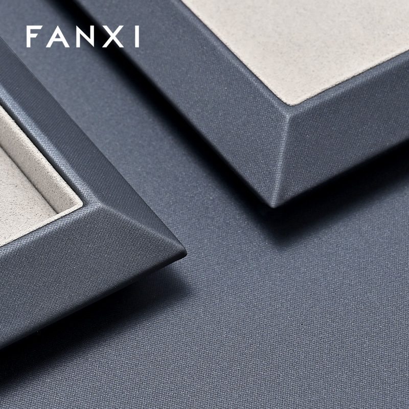 FANXI Fashion Grey microfiber Jewelry Display Plate
