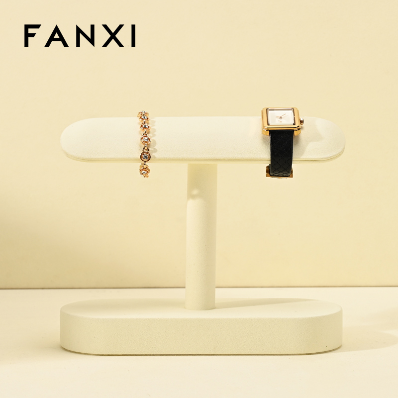 FANXI Fashion Beige Microfiber Jewelry display stand