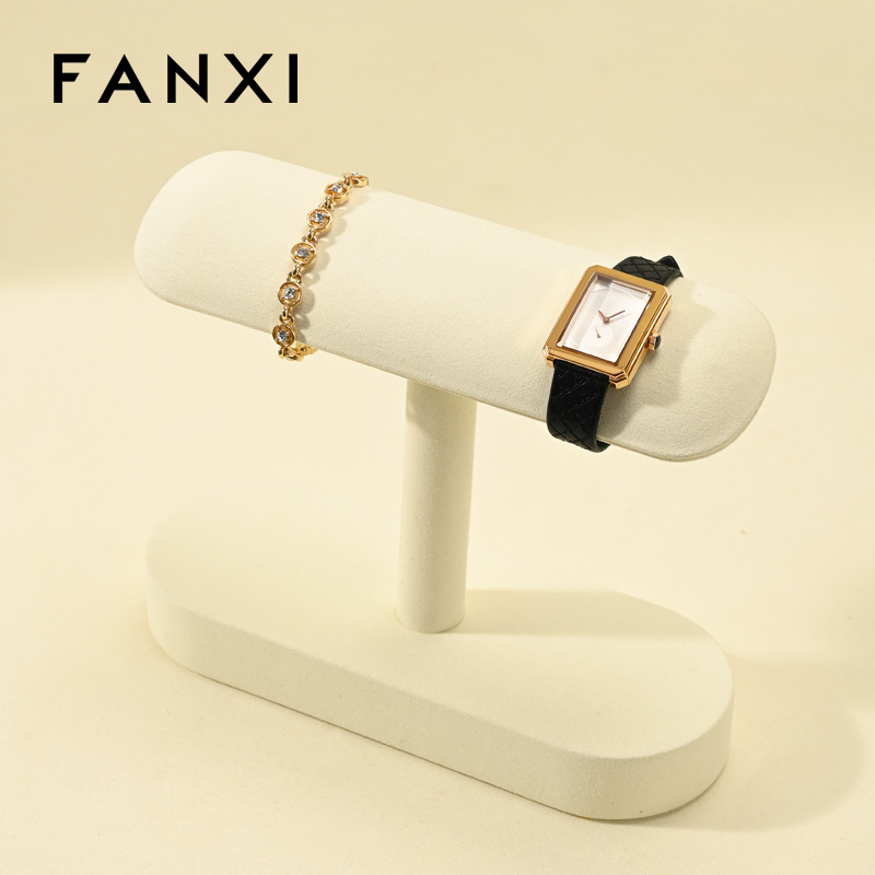 FANXI Fashion Beige Microfiber Jewelry display stand