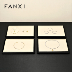 FANXI High end Beige microfiber Jewelry plate