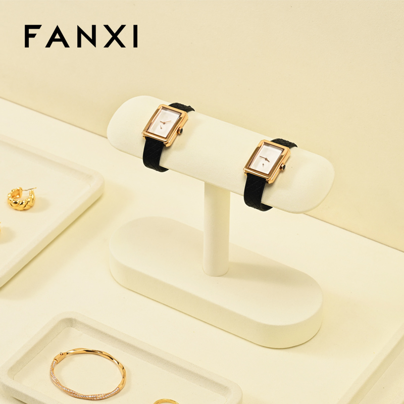 FANXI Fashion Beige Microfiber Jewelry display stand