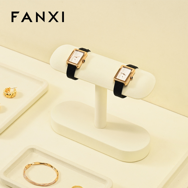 FANXI Fashion Beige Microfiber Jewelry display stand