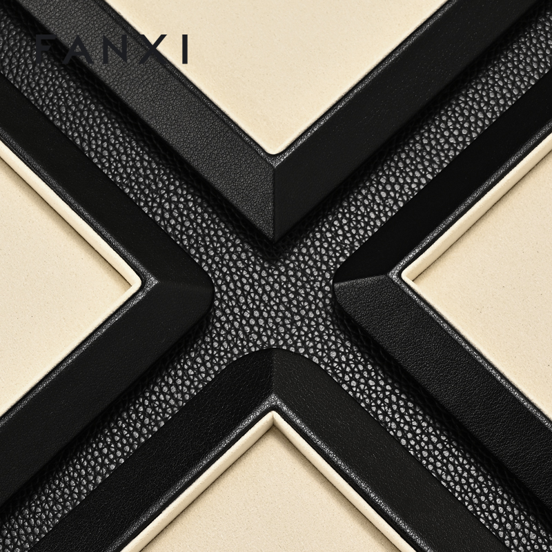 FANXI High end Beige microfiber Jewelry plate