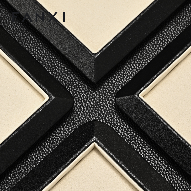 FANXI High end Beige microfiber Jewelry plate