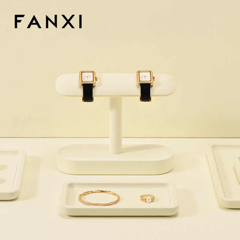 FANXI Fashion Beige Microfiber Jewelry display stand
