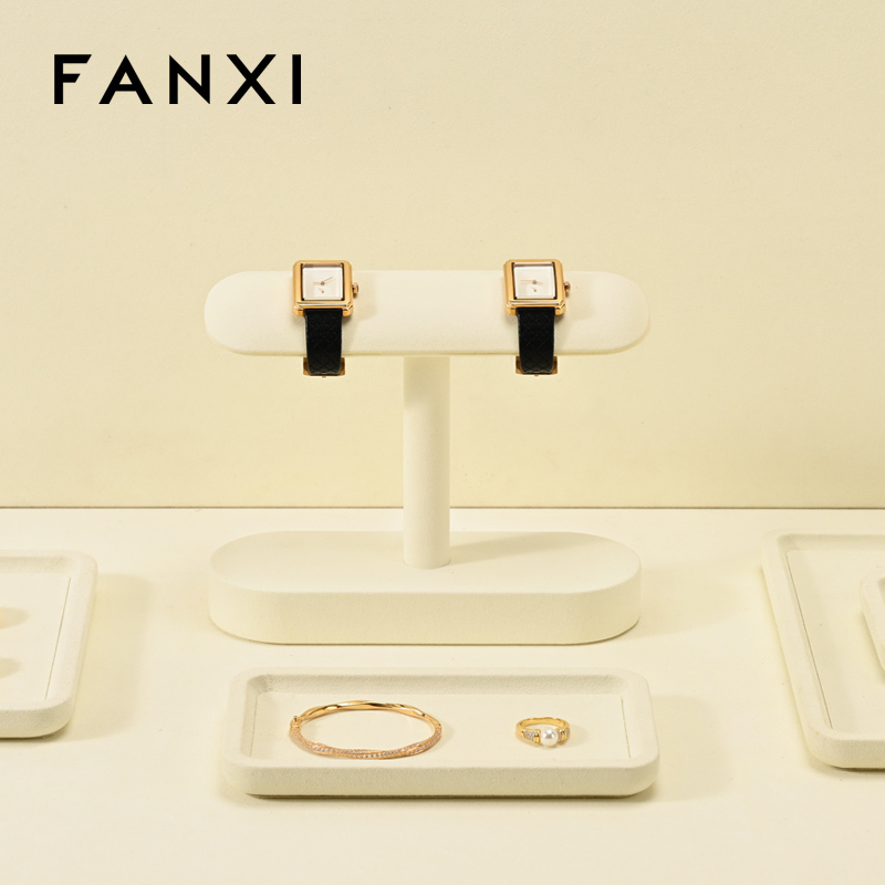 FANXI Fashion Beige Microfiber Jewelry display stand