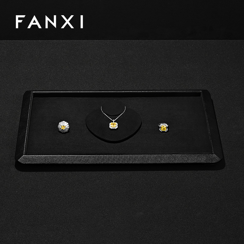 FANXI Wholesale black Microfiber Jewelry Portrait Stand
