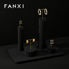 FANXI High quality Black Microfiber jewelry combination set