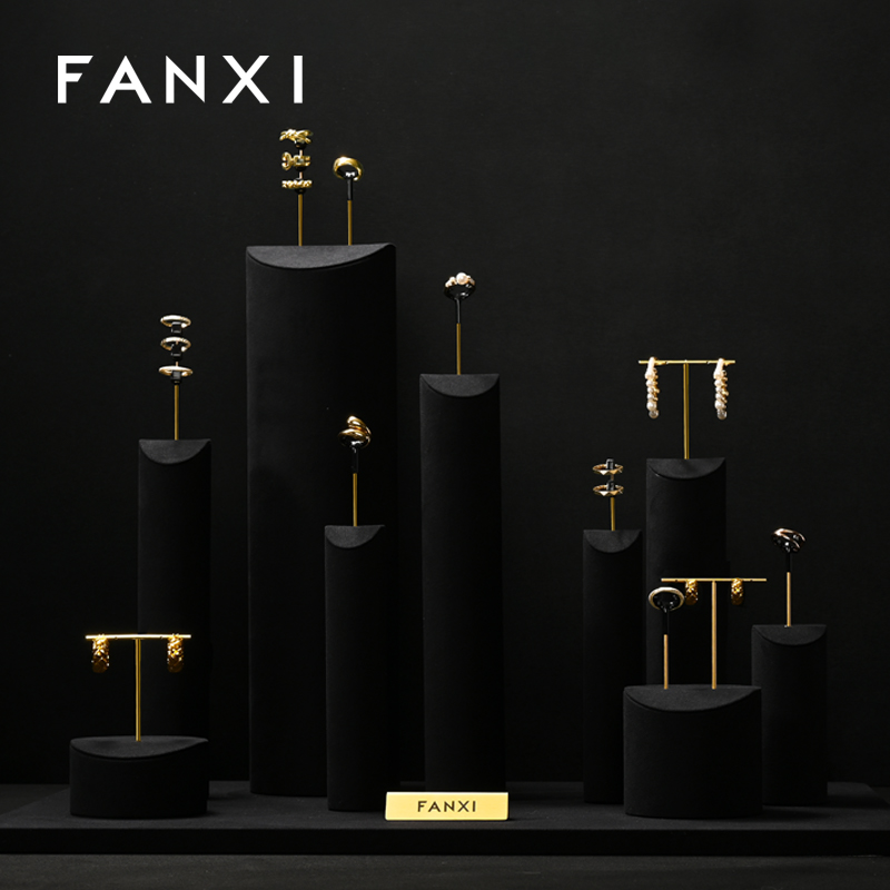 FANXI High quality Black Microfiber jewelry combination set