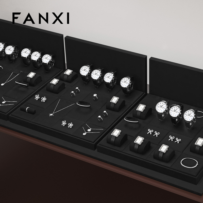 FANXI Hot sale black microfiber jewelry display set