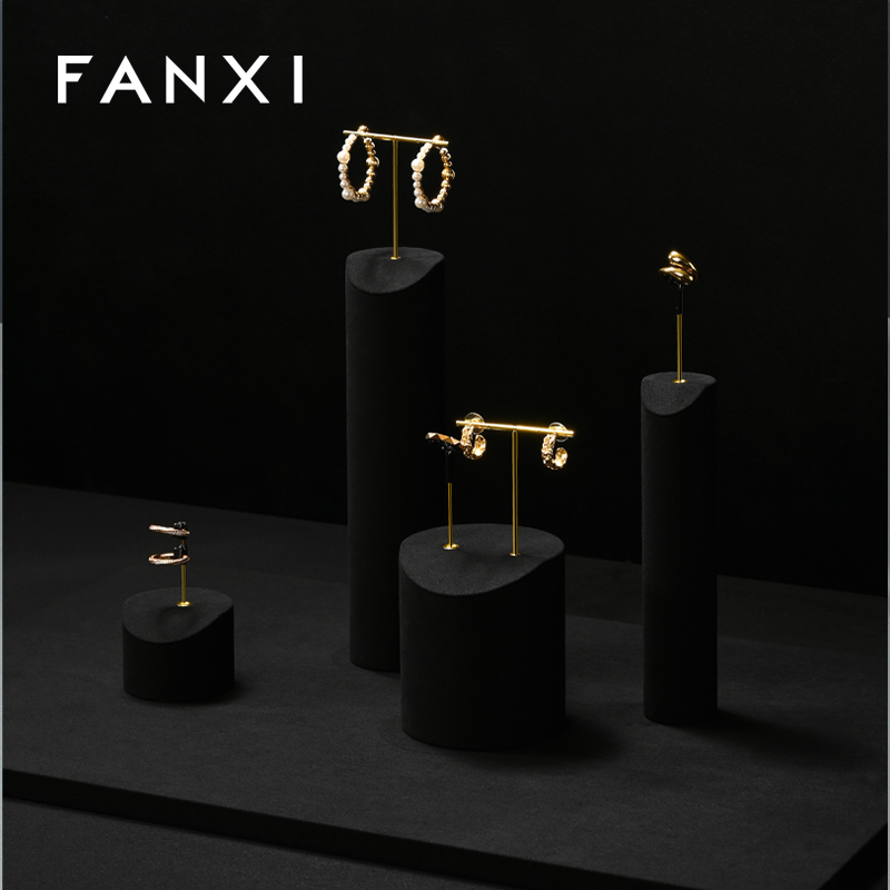 FANXI High quality Black Microfiber jewelry combination set