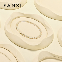 FANXI Luxury Beige Microfiber Jewelry display tray