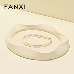 FANXI Luxury Beige Microfiber Jewelry display tray