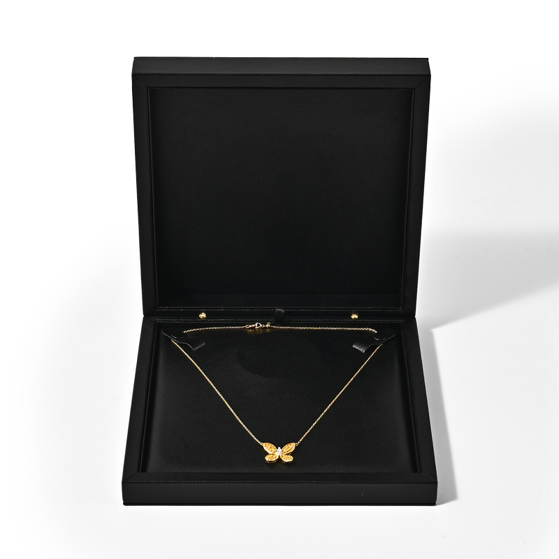 FANXI Custom black leather Necklace box