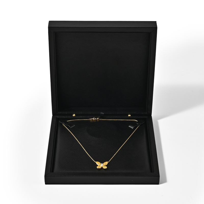 FANXI Custom black leather Necklace box