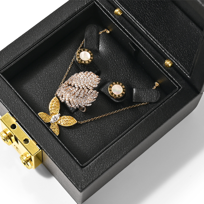FANXI Custom black leather jewelry box