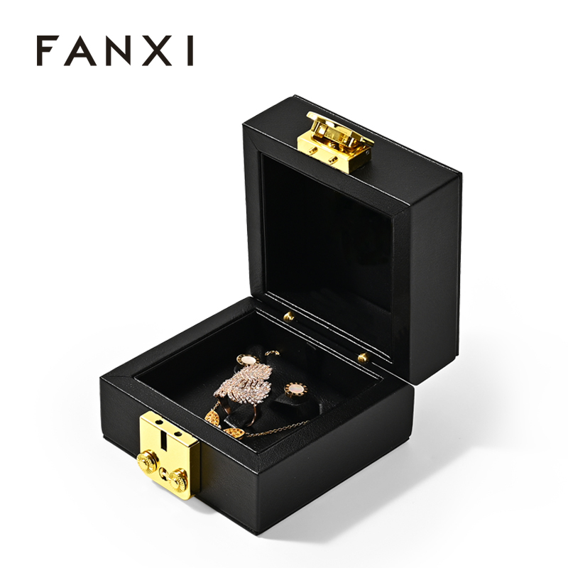 FANXI Custom black leather jewelry box