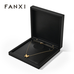 FANXI Custom black leather Necklace box