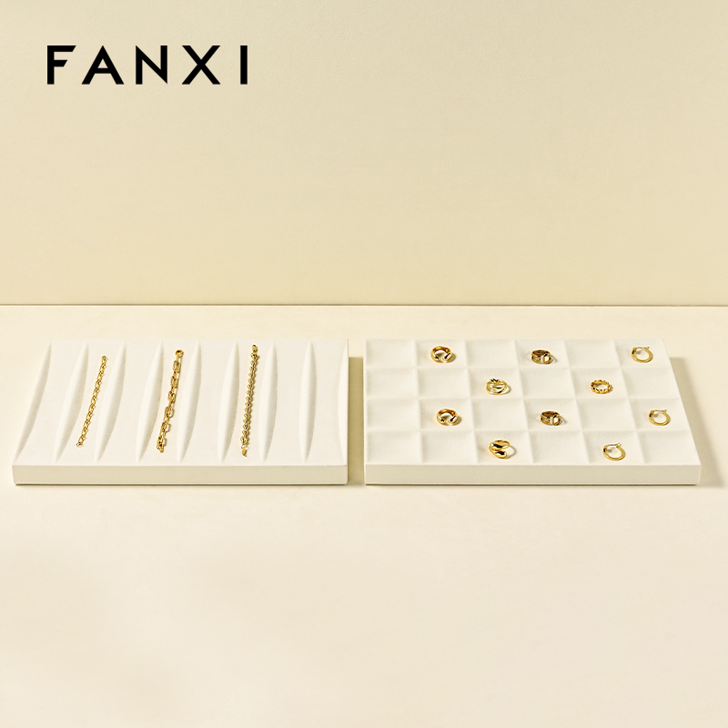 FANXI custom Belge Microfiber jewellery tray display