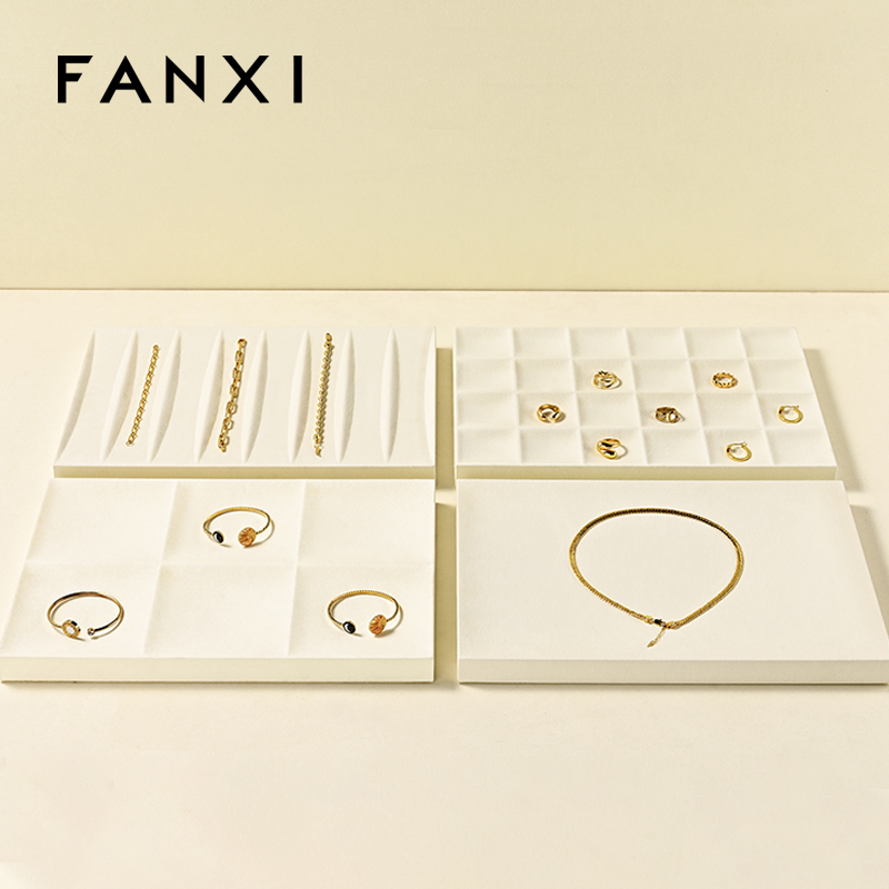 FANXI custom Belge Microfiber jewellery tray display