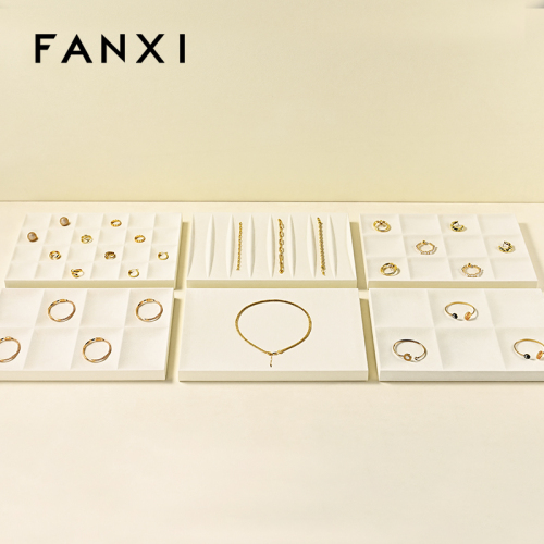 FANXI custom Belge Microfiber jewellery tray display