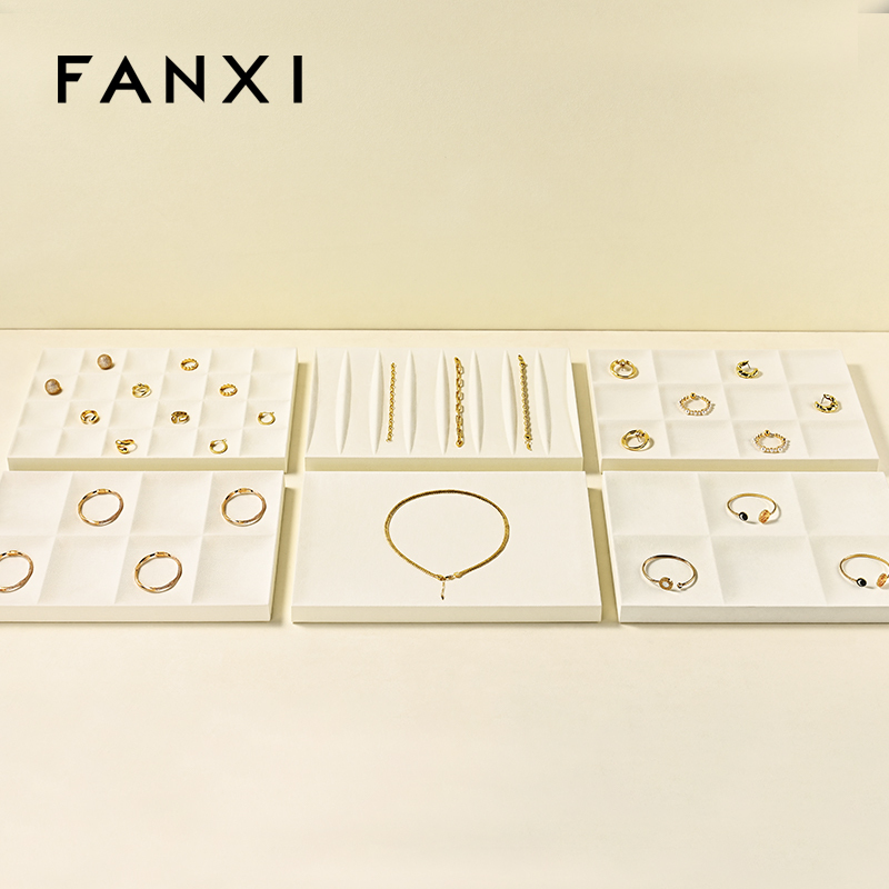 FANXI custom Belge Microfiber jewellery tray display