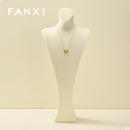 FANXI Fashion Beige Microfiber Jewelry Portrait Stand