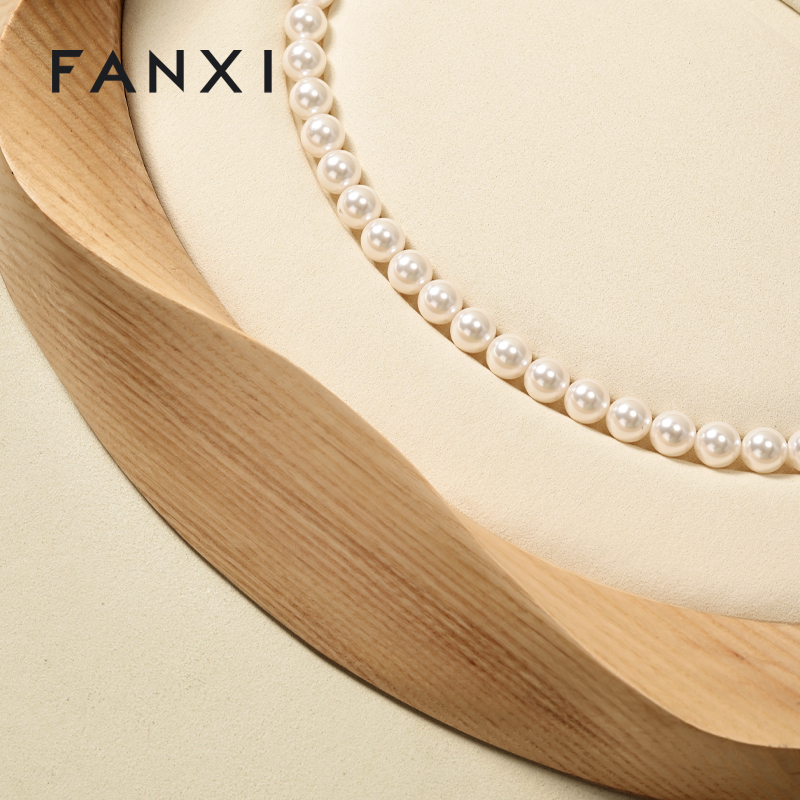 FANXI High Quality Beige Brown Microfiber Jewelry Display