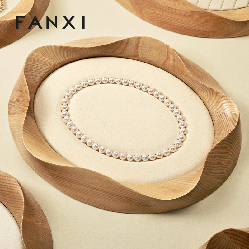 FANXI High Quality Beige Brown Microfiber Jewelry Display