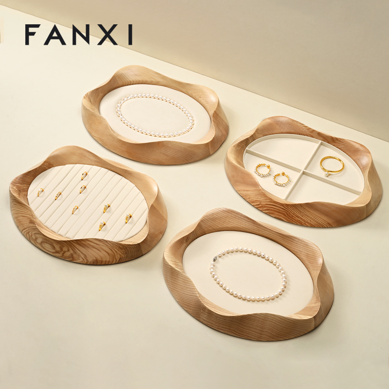 FANXI High Quality Beige Brown Microfiber Jewelry Display