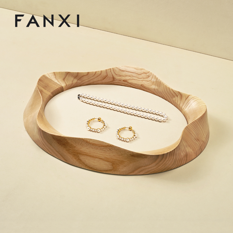 FANXI High Quality Beige Brown Microfiber Jewelry Display