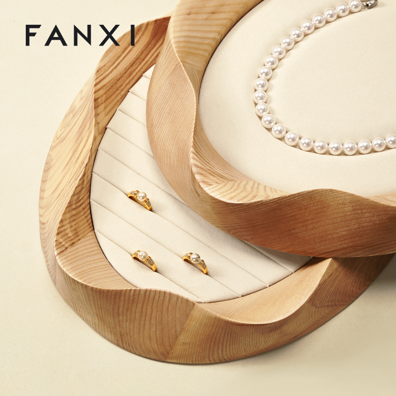 FANXI High Quality Beige Brown Microfiber Jewelry Display