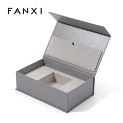 FANXI Custom grey paper velvet jewelry box